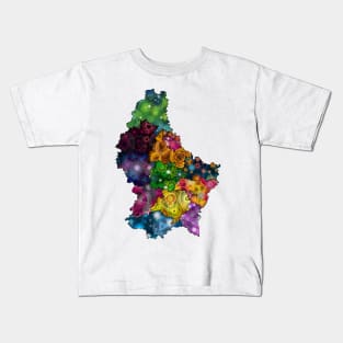 Spirograph Patterned Luxembourg Districts Map Kids T-Shirt